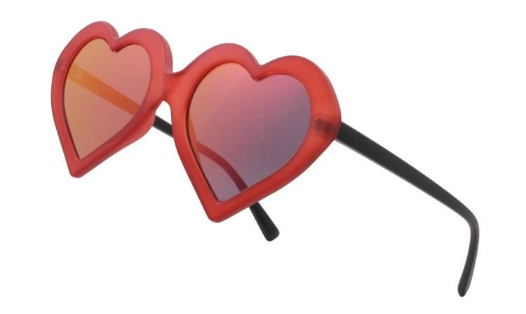 Red Heart-Shaped Frame Girls Fashion Classic Polarized Personalized Party Sunglasses