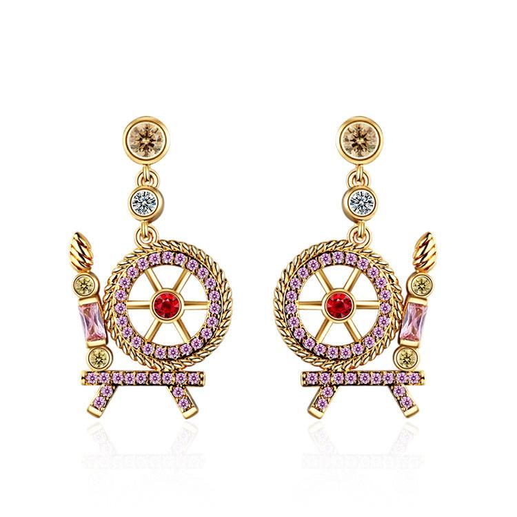 Cheap Birthday Gift Fashion Gold New Model Fancy CZ Stud Earring