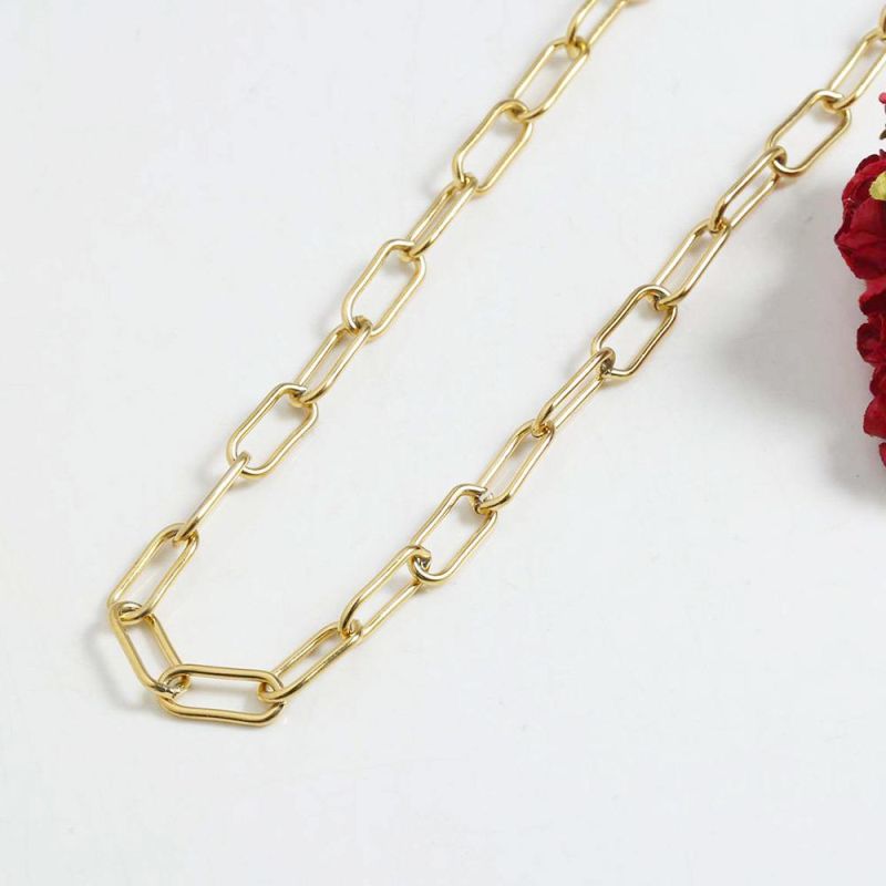 Manufacturer Custom High Quality Fashion jewellery Fashion Wholesale Stainless Steel Gold Plated Women Gold 14K 18K Chain Necklace