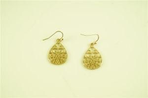 Alloy Filigree Gold Plated Teardrop Earring