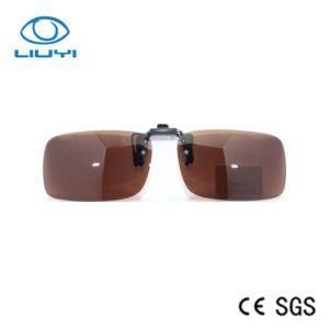 Classic Polarized Clip on Sunglasses with Flip-up and Lightweight Over Prescription Glasses Model 1317