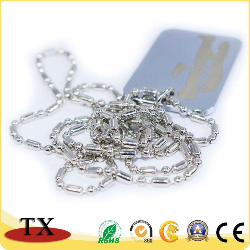 Custom Fashion Metal Pendant Necklace Dog Tag with Ball Chains