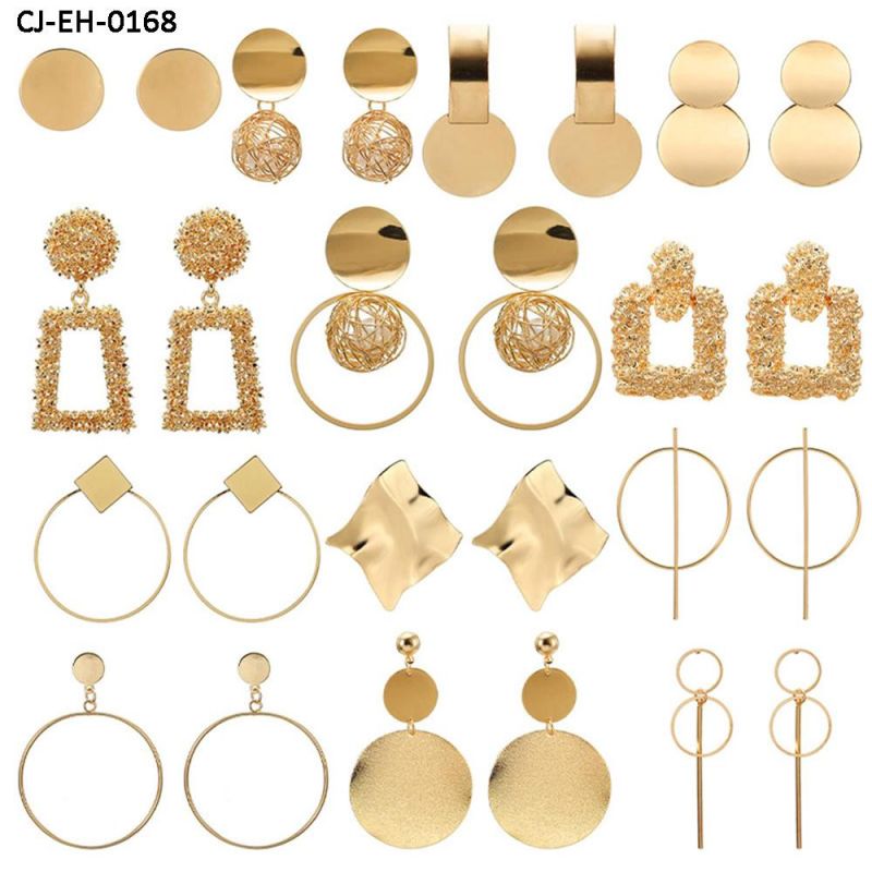 Best Selling Women Jewellery Retro Pop Earring Female Geometric Metal Circle Earrings