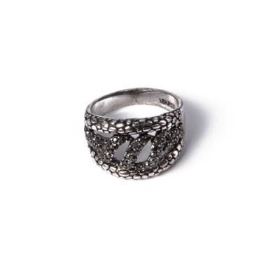 Personalised Fashion Jewelry Alloy Ring with Black Rhinestone