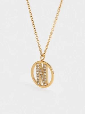 Creative Jewelry 26 English Letter Short Stainless Steel Pendant Necklace