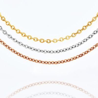 Classic Stainless Steel Fashion Jewelry Flat Cable Chain Necklace Bracelet Gold Plated Jewellery for Handcraft Design