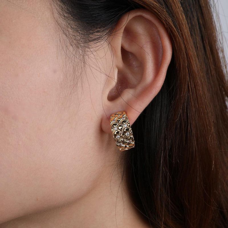 2021 Big Hoop Circle Twist Earrings Wholesale Gold Plated Mix Fine Line Woman Earrings