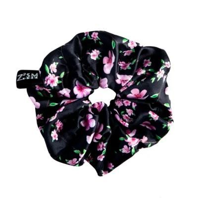 Wholesale Custom Printed Polyester Standard Shape Hair Scrunchies