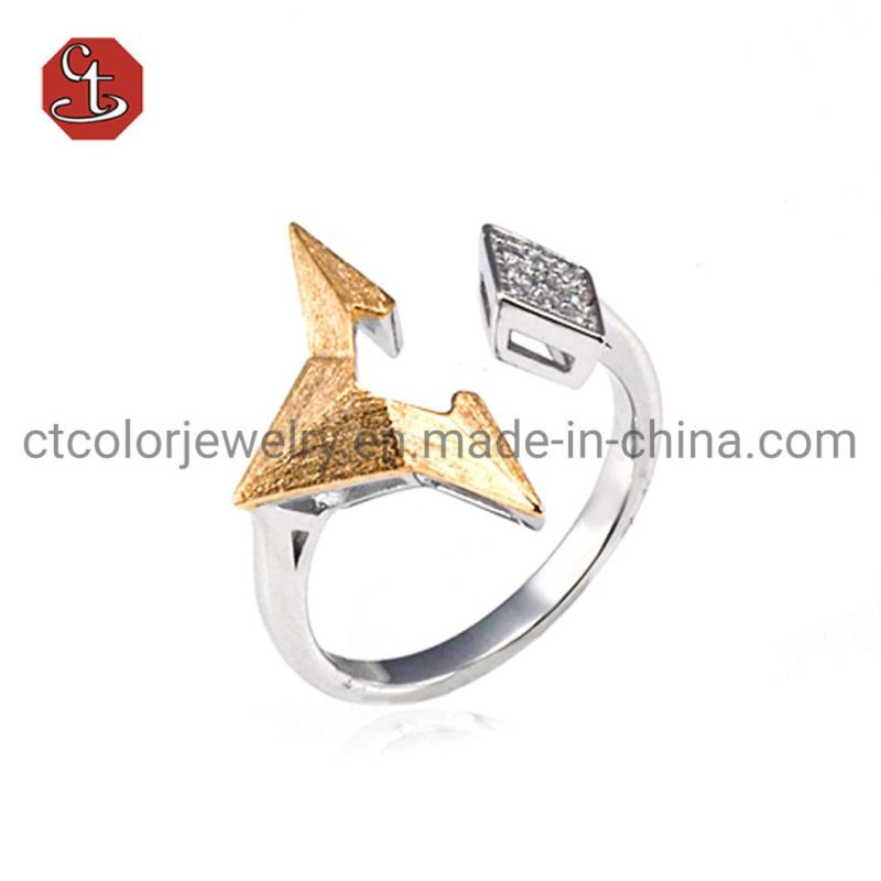 Fashion Jewelry Design Jewellery 18 Gold Plated Adjustable 925 Silver Ring