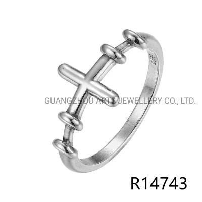 925 Sterling Silver Korea Style Cross Fashion Ring