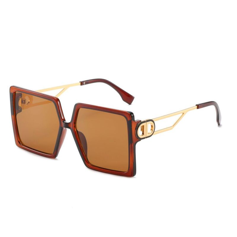 2020 No MOQ Women Square Metal Deco Fashion Sunglasses