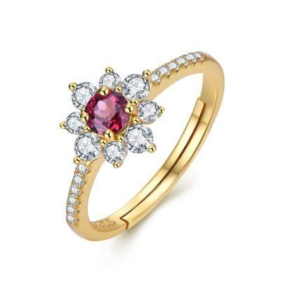 Fashion Garnet Ring Designer Style Jewelry Authentic 100% 925 Sterling Silver Rings Women Jewelry Wholesale Fine Fingers Ring