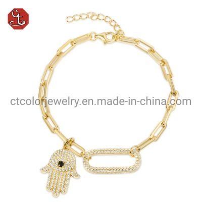 wholesale costume jewelry hiphop man hanging moveable hand accessory 14k Gold plating fashion Jewelry Bracelet