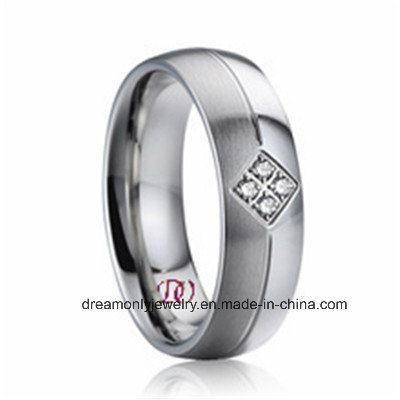 Half Matte Half Polish Stainless Steel Ring CNC Jewelry