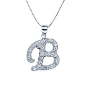 Elegant Solid Silver 925 Alphabet Letter Pendant for Chain Necklace