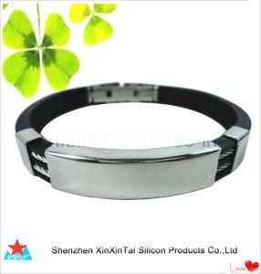 Silicone Bracelet with Stainless Steel Clasp and Buckle (XXT10027-2)
