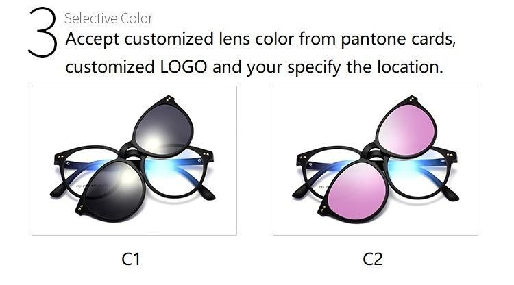 2020 High Quality Stainless Steel Glasses Reading Magnetic Frame Clip on Sunglasses