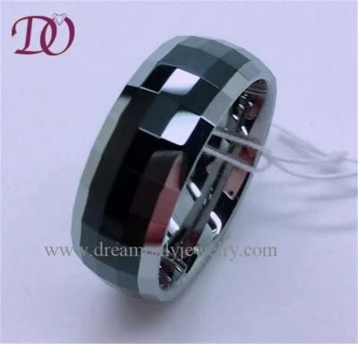 8mm Black Facted Tungsten Ring