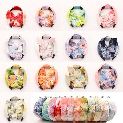 13 Color Velvet Hairband with Tie-Dye Effects M20703