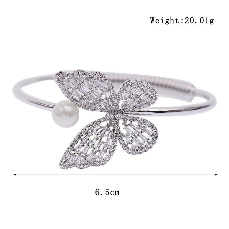 Fashion Butterfly Open Ajustment Zircon Bracelet Jewelry