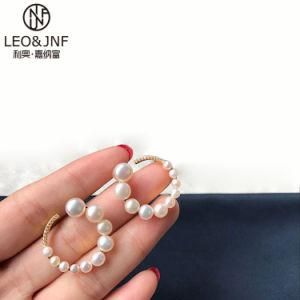 2019 New Design Hoop Earrings Pearl Earrings Semi Round Pearl Earrings Gold Plated in Copper