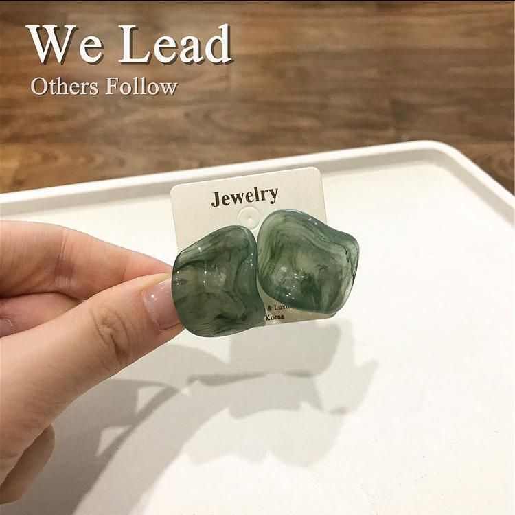 Fashion Colorful Resin Geometric Earrings Jewelry