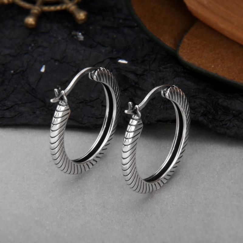 Men′ S and Women′ S 925 Sterling Silver Twisted Snake Earrings