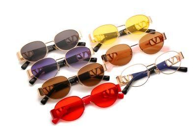 2020 Ready Made Vintage Oval Shape Metal Fashion Sunglasses