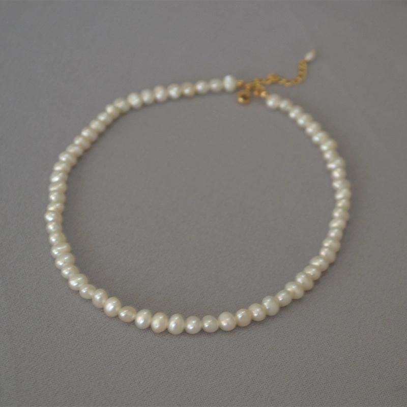 French Elegance Freshwater Irregular Baroque Pearl Short Ot Lock Necklace Choker