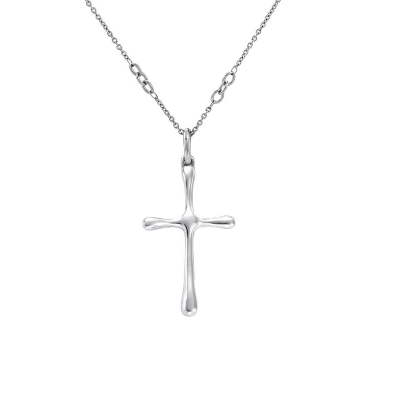Dainty Christian Necklace Delicate Cross Necklace Silver Color Chain Necklace for Gift
