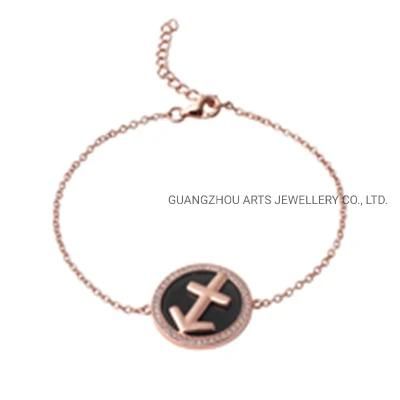 Rose Gold Plated Horoscope Over Enamel Bracelet