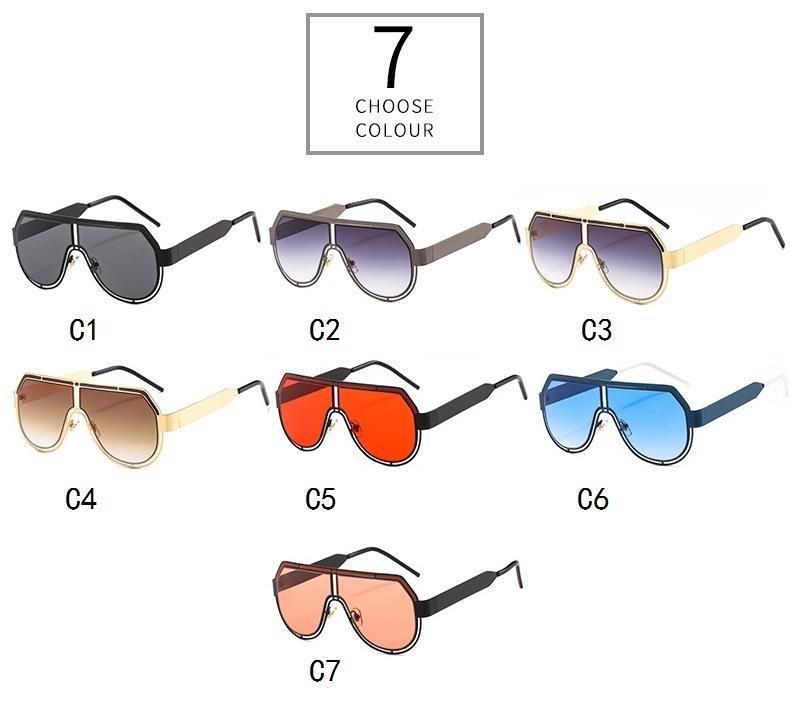 Hot Selling Wholesale Metal One-Piece Big Frame Sunglasses