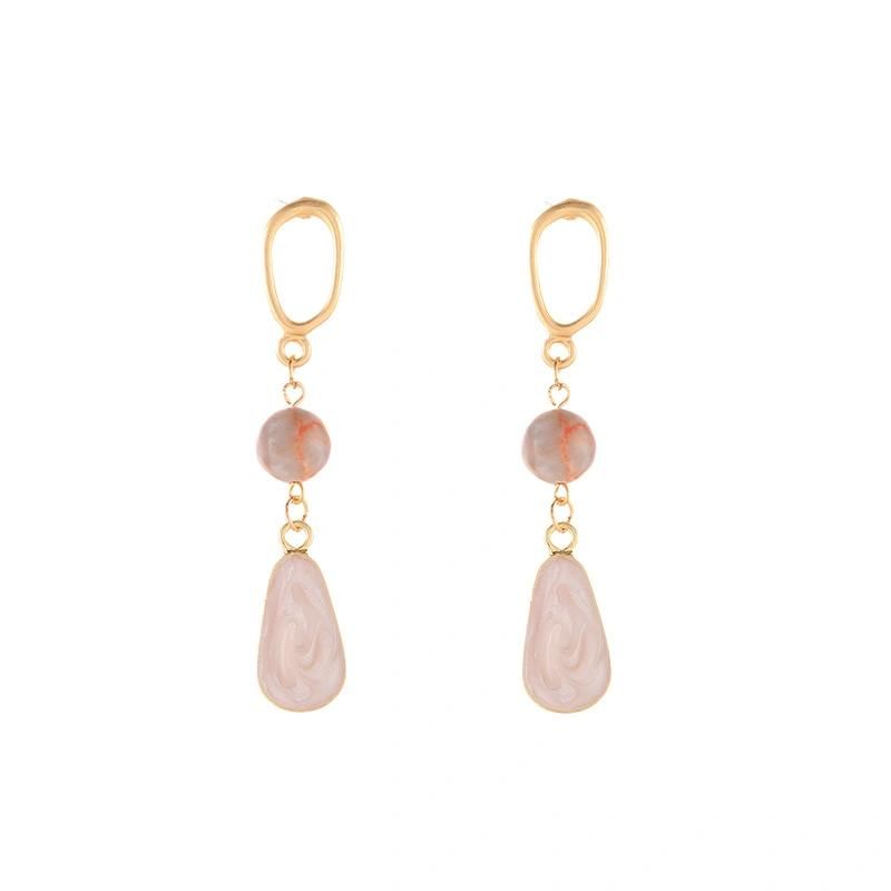 Korean Version Natural Shell Earrings Geometric Matte Clip Earrings