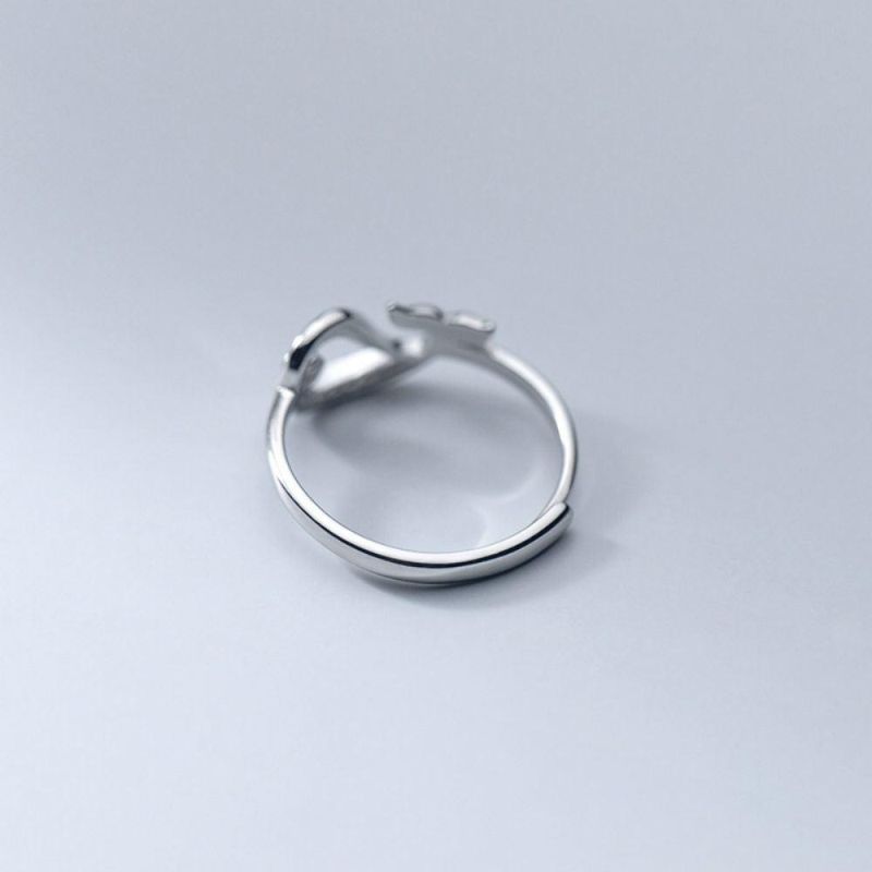 Real 925 Sterling Silver Ring Cute Animal Whale Dolphin Adjustable Ring Women Exquisite Hollow Fashion Jewelry