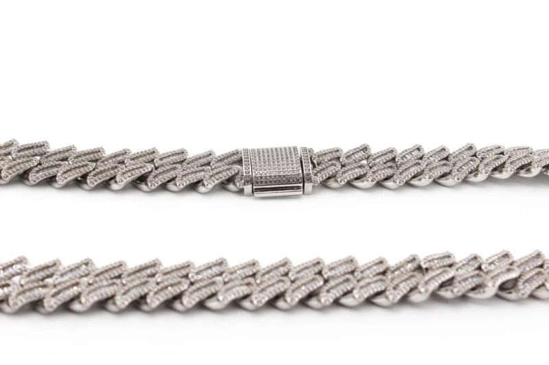 Mens Iced out Tennis Cuban Chain Moissanite Cuban Link