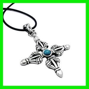 Turquoise Antique Cross Pendant Necklace