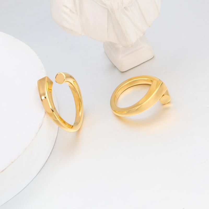 Minimalist Style Gold Filled Adjustable Ring Jewelry Lady Women Wedding Rings Engagement