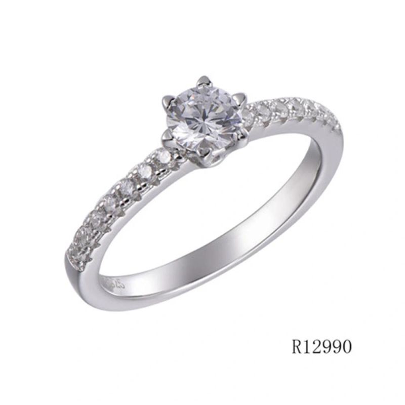 925 Sterling Silver Daily Engament CZ Ring for Women