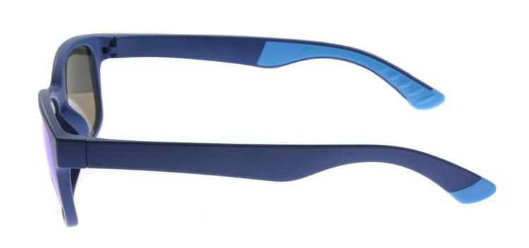 Blue Mirror Lens Double Injection Molded Plastic Tr90 Men Sunglasses