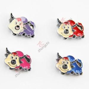 Metal Enamel Epoxy Ox Charm for Bracelet Fashion Jewelry (JP08)