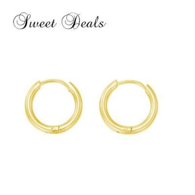 Fashion Simple Gold Plated Hoop Stainless Steel Earrings