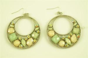 Acrylic Stone Paved Textured Alloy Earring