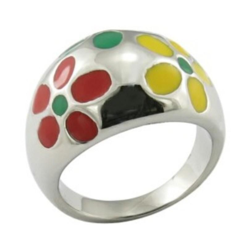 High Quality Brazil Enamel Flower Ring