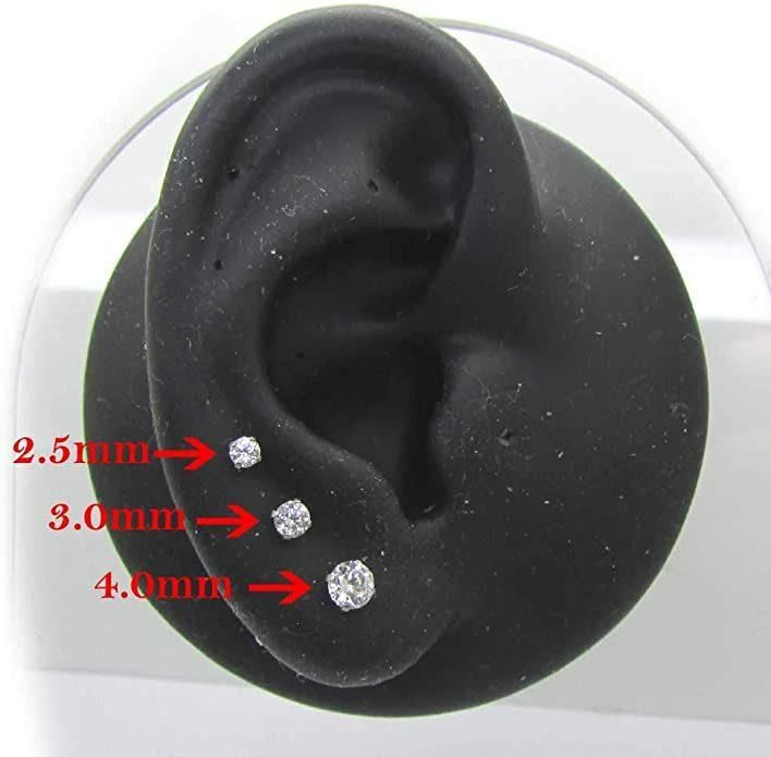 Labret Stud Tragus Earring Set 16g CZ Crystal Solid G23 Titanium Helix Monroe Jewelry