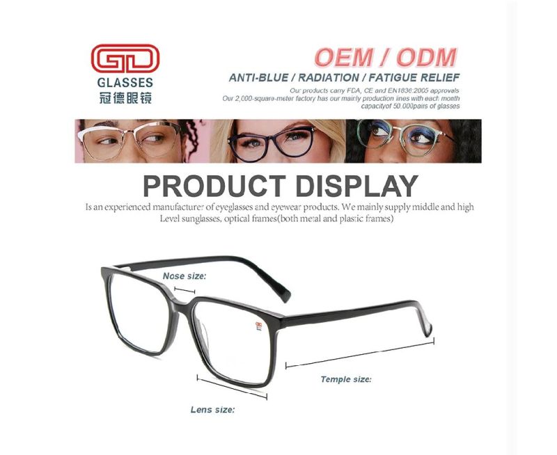 Ladies Latest Design Custom Italy Luxury Pure Color Anti-Blue Light Tr Clip on Eyeglass