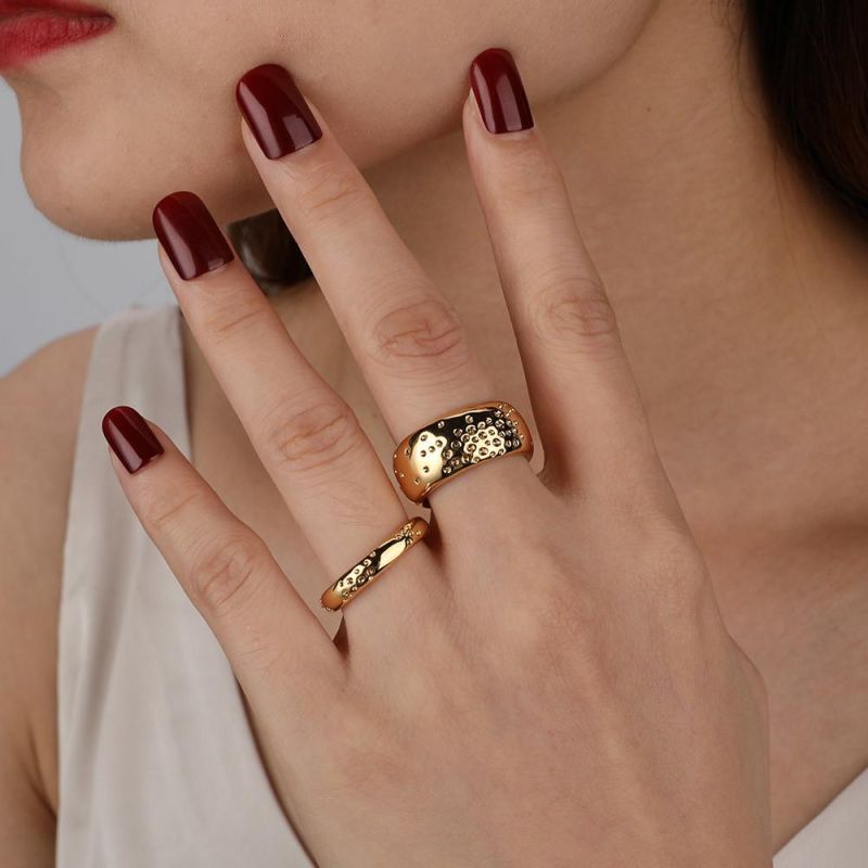 Concave Style Gold Jewellery Ladies Finger Ring Women for Sales Jewelry Accessories