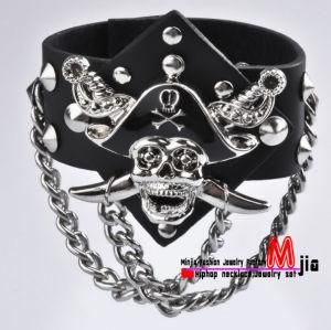 New Fashion PU Punk Bracelet with Metal Accessories (MPK501)