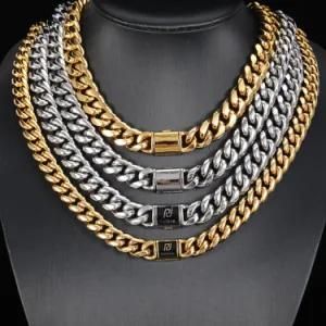 Hip Hop Fashion Jewelry High Quality Special Buttons Stainless Steel Chain Bracelet Necklace