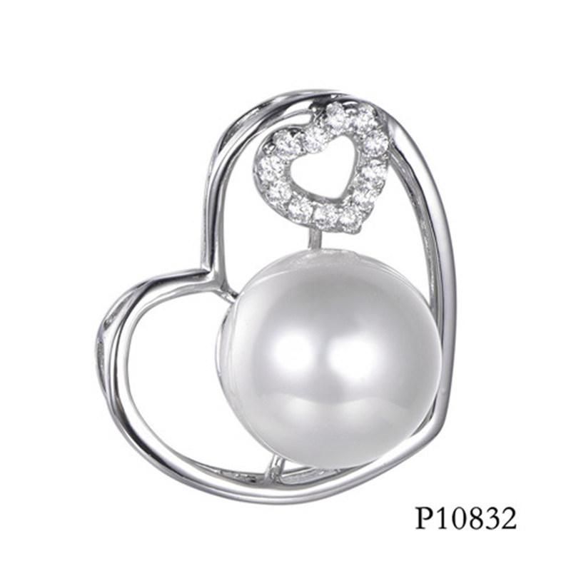 Heart Shaped Silver with Pearl Fashion Pendant
