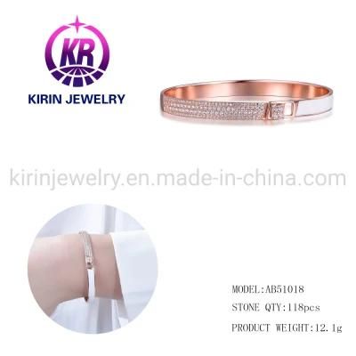 Custom Bangle for Women Wholesale Bracelet Charms Bangles 925 Sterling Silver Bangle Cuff Bracelet Rose Gold Bracelets Women